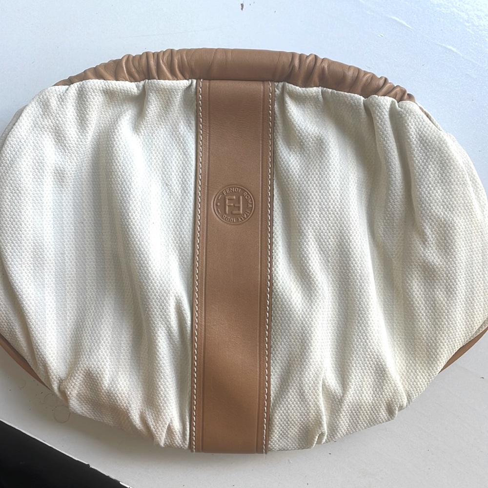 EUC Authentic Fendi White Pequin Bag